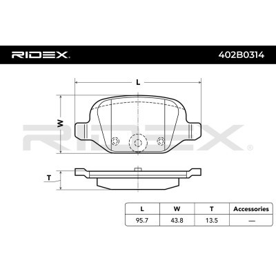 Brake Pads Set RIDEX 402B0314 402B0314 - photo 3