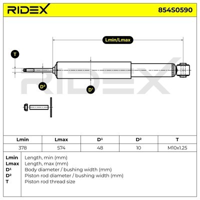 Shock Absorber RIDEX 854S0590 854S0590 - photo 6
