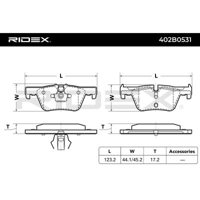 Brake Pads Set RIDEX 402B0531 402B0531 - photo 3