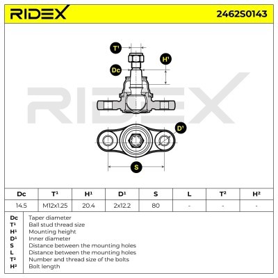Ball Joint RIDEX 2462S0143 2462S0143 - photo 6