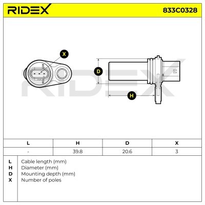 Crankshaft Pulse Sensor RIDEX 833C0328 833C0328 - photo 6