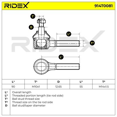 Tie Rod End RIDEX 914T0081 914T0081 - photo 6