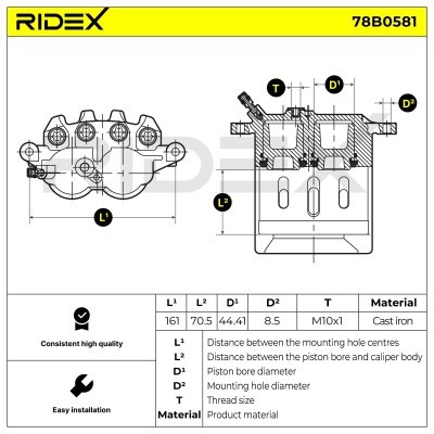Brake Caliper RIDEX 78B0581 78B0581 - photo 6