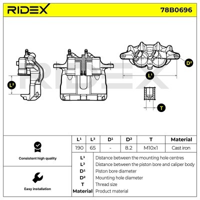 Brake Caliper RIDEX 78B0696 78B0696 - photo 6