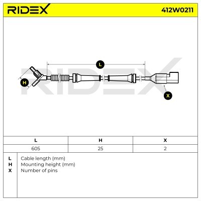 ABS Sensor RIDEX 412W0211 412W0211 - photo 6