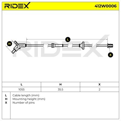 ABS Sensor RIDEX 412W0006 412W0006 - photo 5