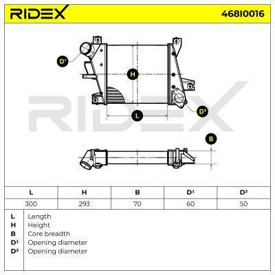 Intercooler, Charger RIDEX 468I0016 468I0016 - photo 5