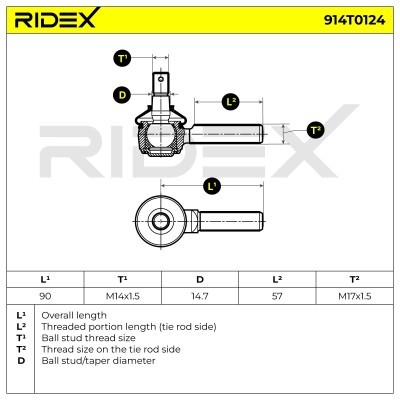Tie Rod End RIDEX 914T0124 914T0124 - photo 6