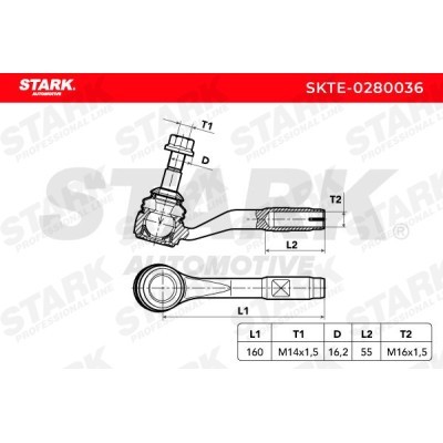 Tie Rod End Stark SKTE-0280036 SKTE-0280036 - photo 2