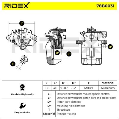 Brake Caliper RIDEX 78B0031 78B0031 - photo 4