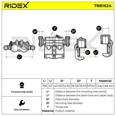 Brake Caliper RIDEX 78B1624 78B1624 - photo 6