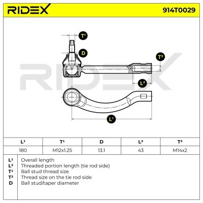 Tie Rod End RIDEX 914T0029 914T0029 - photo 3