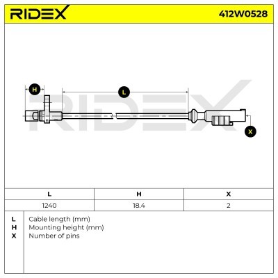ABS Sensor RIDEX 412W0528 412W0528 - photo 6