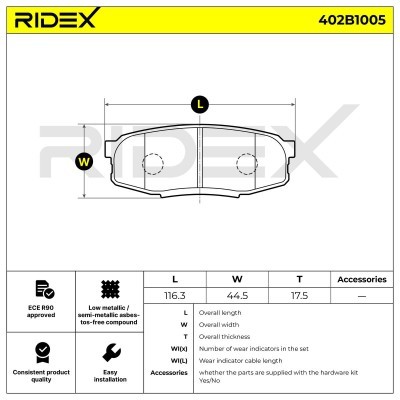 Brake Pads Set RIDEX 402B1005 402B1005 - photo 7