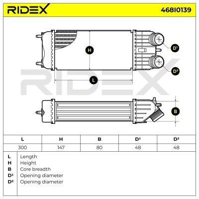 Intercooler, Charger RIDEX 468I0139 468I0139 - photo 6