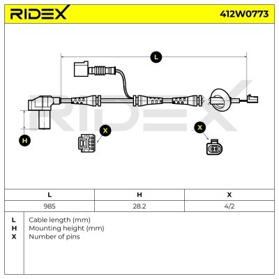 ABS Sensor RIDEX 412W0773 412W0773 - photo 7