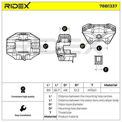 Brake Caliper RIDEX 78B1337 78B1337 - photo 7