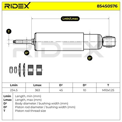 Shock Absorber RIDEX 854S0576 854S0576 - photo 7