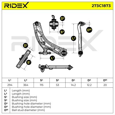 Control Arm RIDEX 273C1873 273C1873 - photo 8