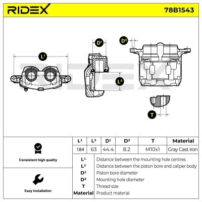 Brake Caliper RIDEX 78B1543 78B1543 - photo 6