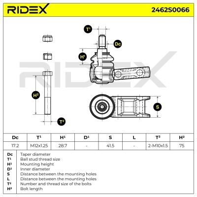 Ball Joint RIDEX 2462S0066 2462S0066 - photo 5