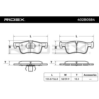 Brake Pads Set RIDEX 402B0584 402B0584 - photo 4