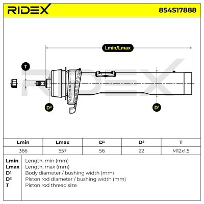 Shock Absorber RIDEX 854S17888 854S17888 - photo 8
