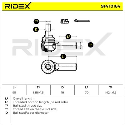 Tie Rod End RIDEX 914T0164 914T0164 - photo 5