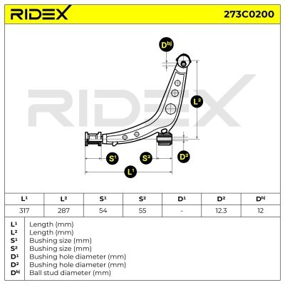 Control Arm RIDEX 273C0200 273C0200 - photo 4