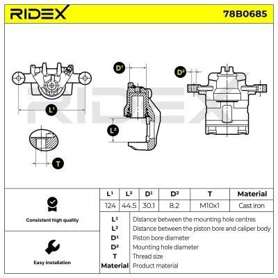 Brake Caliper RIDEX 78B0685 78B0685 - photo 5