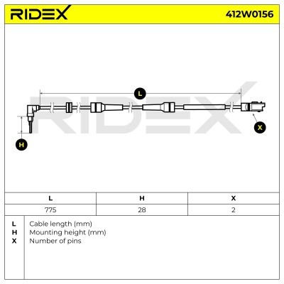 ABS Sensor RIDEX 412W0156 412W0156 - photo 7