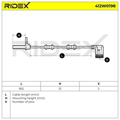 ABS Sensor RIDEX 412W0198 412W0198 - photo 7