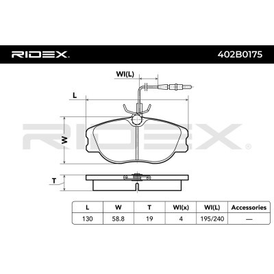 Brake Pads Set RIDEX 402B0175 402B0175 - photo 3