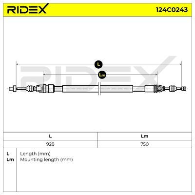 Cable Pull, Parking Brake RIDEX 124C0243 124C0243 - photo 6