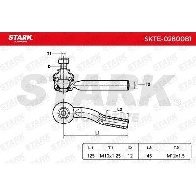 Tie Rod End Stark SKTE-0280081 SKTE-0280081 - photo 3