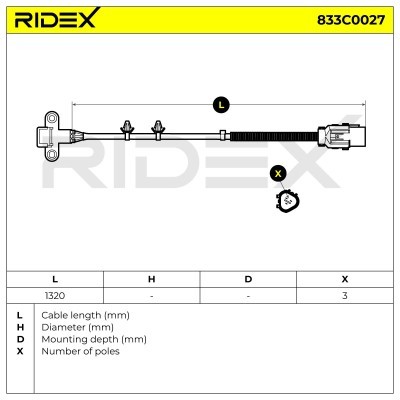 Crankshaft Pulse Sensor RIDEX 833C0027 833C0027 - photo 3
