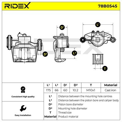 Brake Caliper RIDEX 78B0545 78B0545 - photo 6