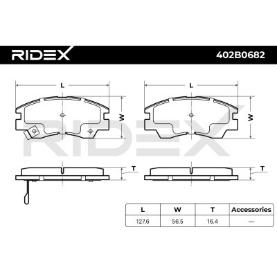 Brake Pads Set RIDEX 402B0682 402B0682 - photo 7