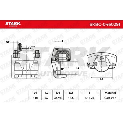 Brake Caliper Stark SKBC-0460291 SKBC-0460291 - photo 3