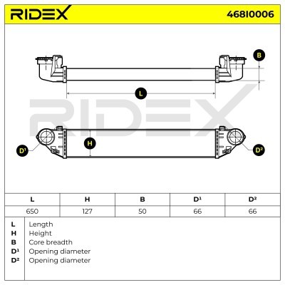Intercooler, Charger RIDEX 468I0006 468I0006 - photo 6