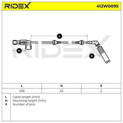 ABS Sensor RIDEX 412W0095 412W0095 - photo 2