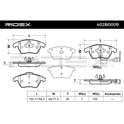 Brake Pads Set RIDEX 402B0009 402B0009 - photo 2