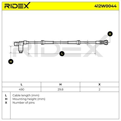 ABS Sensor RIDEX 412W0044 412W0044 - photo 7