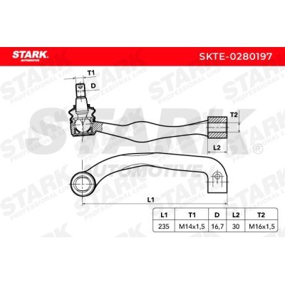 Tie Rod End Stark SKTE-0280197 SKTE-0280197 - photo 4