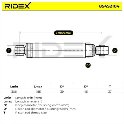 Shock Absorber RIDEX 854S2104 854S2104 - photo 8