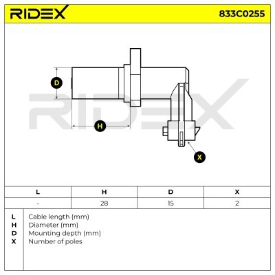 Crankshaft Pulse Sensor RIDEX 833C0255 833C0255 - photo 6