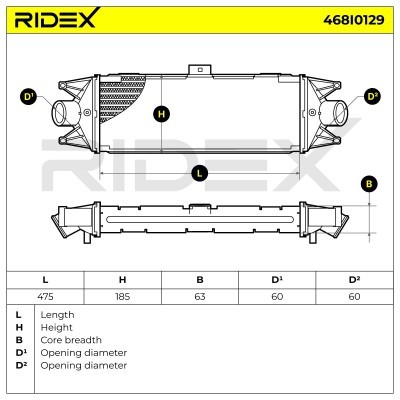 Intercooler, Charger RIDEX 468I0129 468I0129 - photo 5