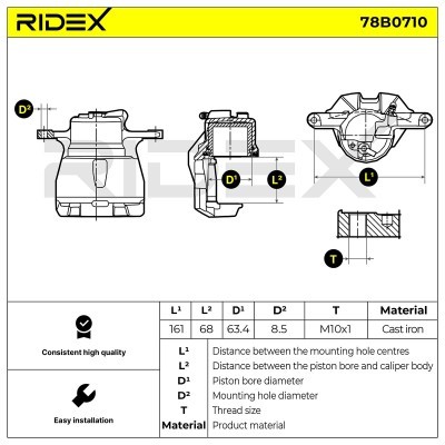 Brake Caliper RIDEX 78B0710 78B0710 - photo 7