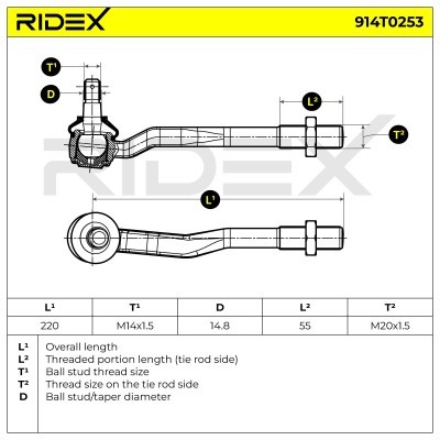 Tie Rod End RIDEX 914T0253 914T0253 - photo 5
