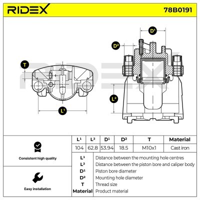Brake Caliper RIDEX 78B0191 78B0191 - photo 4